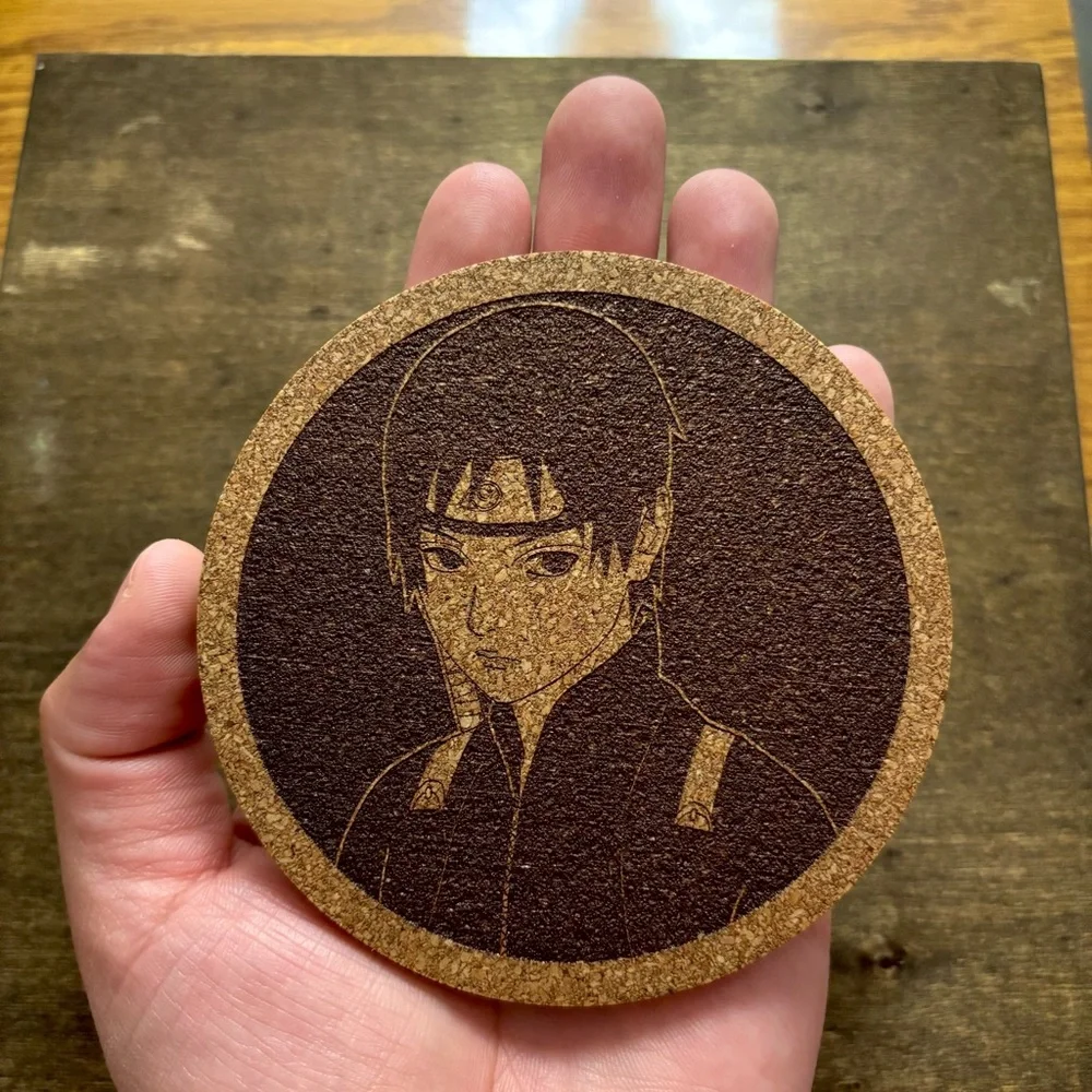 Naruto Sai Laser Engraved Cork Coaster